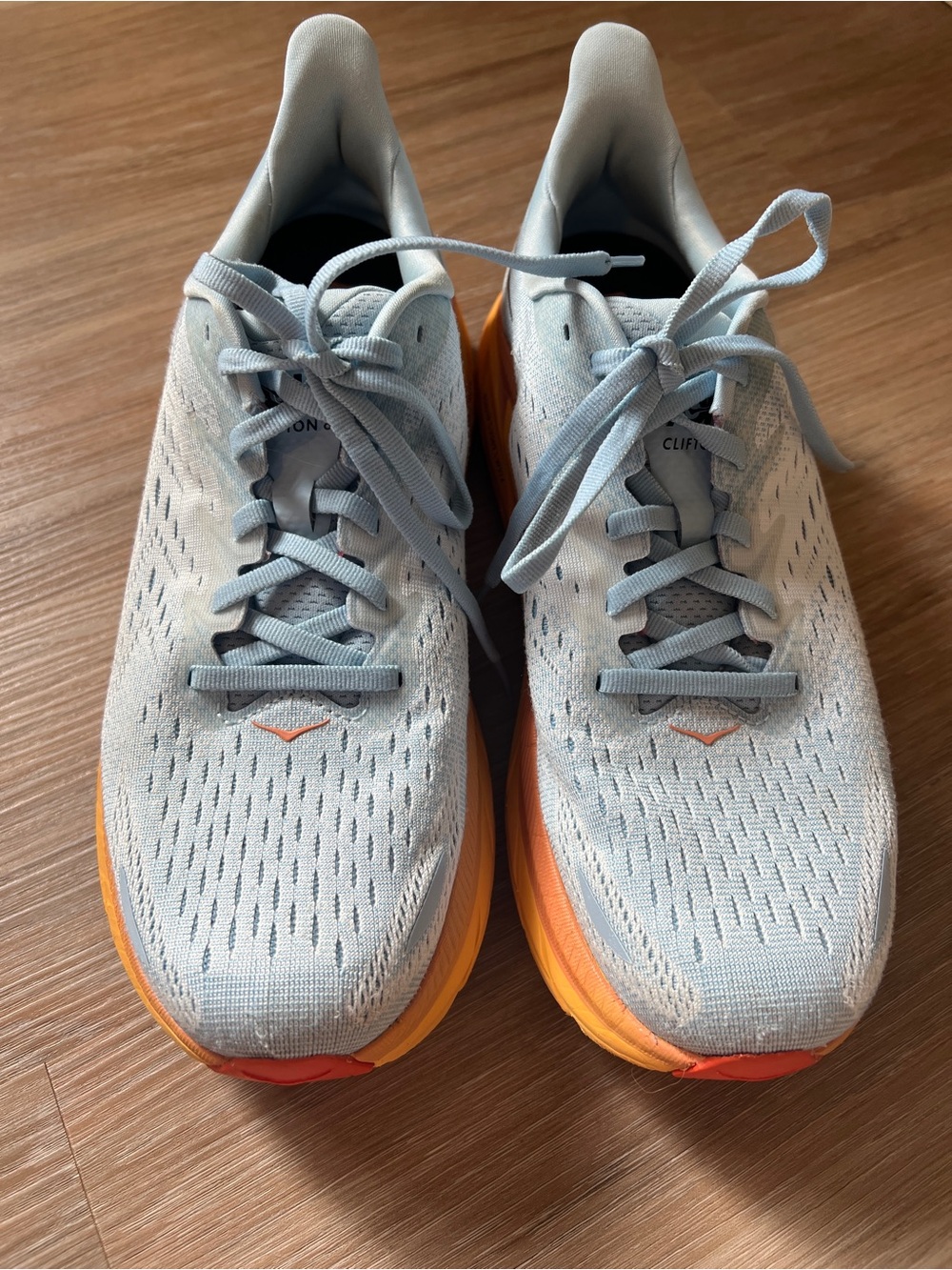 Hoka One One Clifton 8 Running Shoes Blue Orange Women’s 9.5B summer ice - Picture 8 of 10